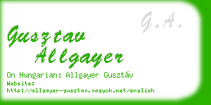 gusztav allgayer business card